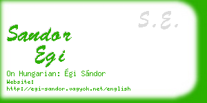 sandor egi business card