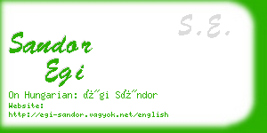 sandor egi business card